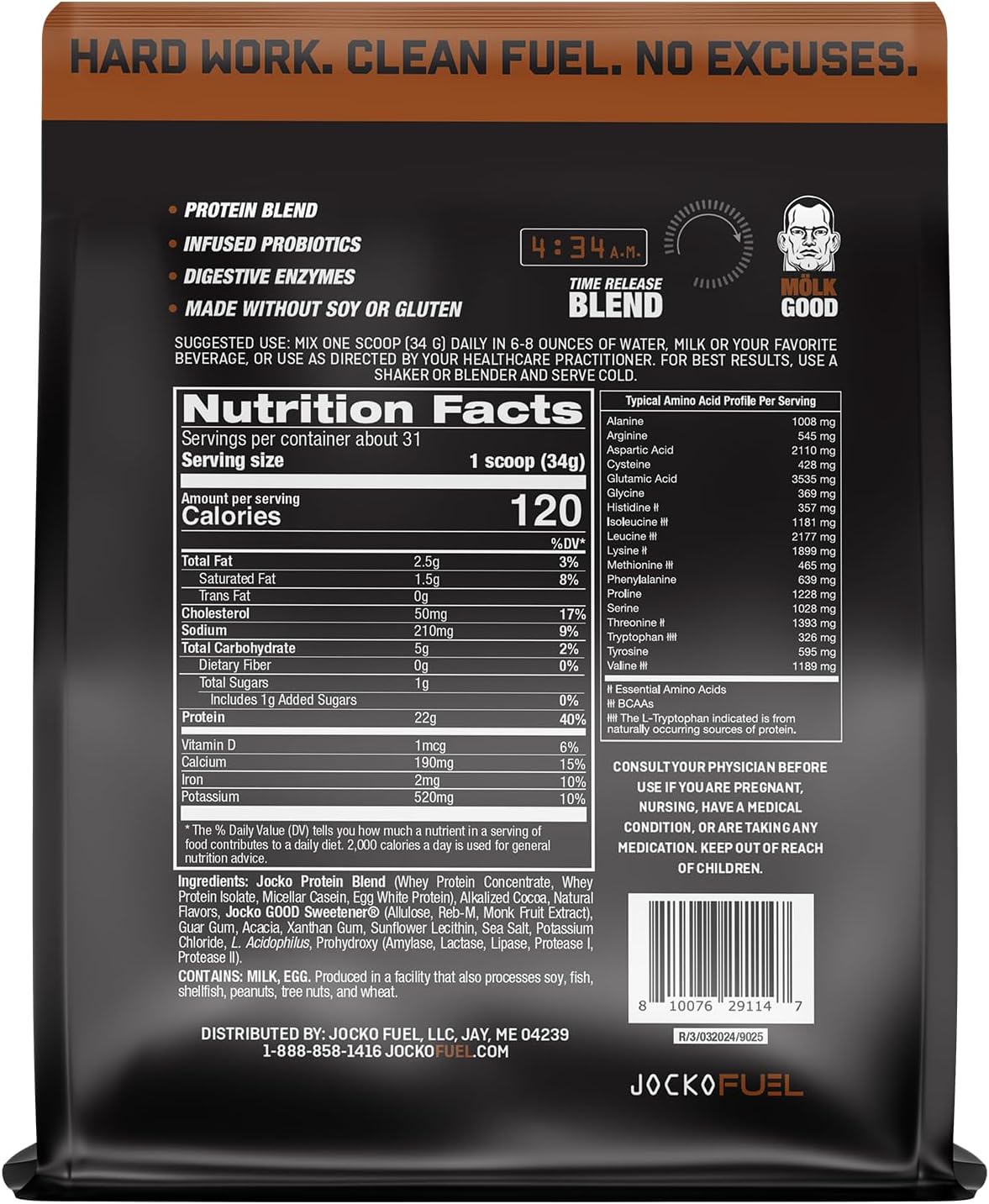 ocko Fuel Mölk Whey Protein Powder 22g Protein - Low Sugar Monk Fruit Blend - Muscle Recovery & Growth, Packaging May Vary (31 Servings, Chocolate Milkshake)