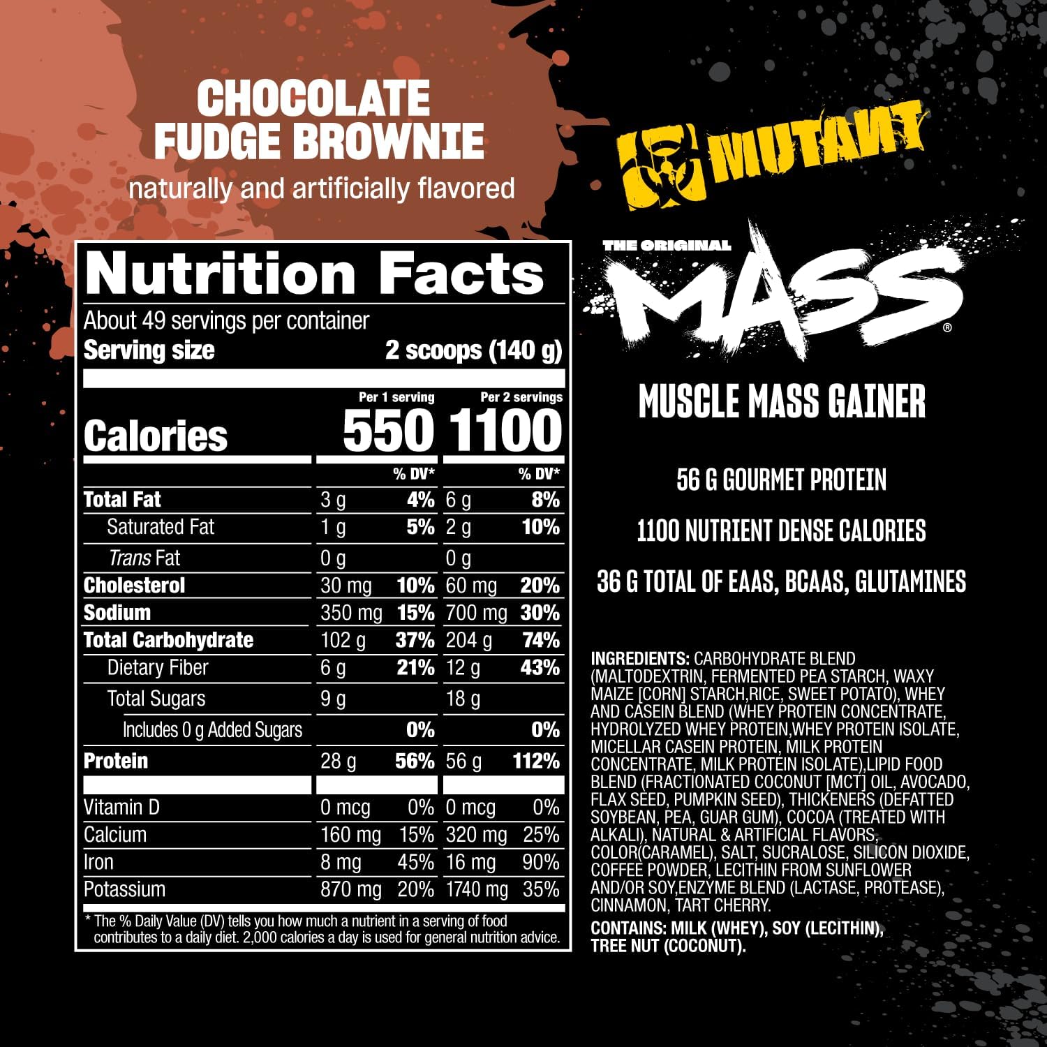 Mutant Mass Weight Gainer Protein Powder - Mass Builder for Bulking and Lean Mass Gainer, The Weight Gainer Men Need to Bulk up – 15 Pound –